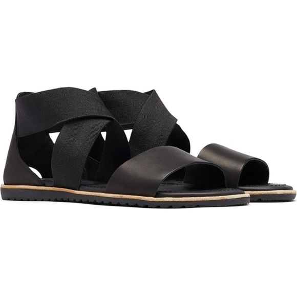 Sorel Ella sandals sz 8 Black - Picture 1 of 9